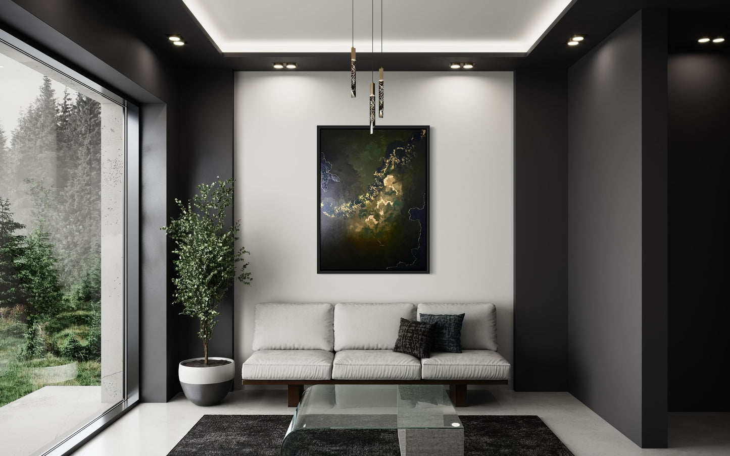 "Down There", Original Painting (Framed)