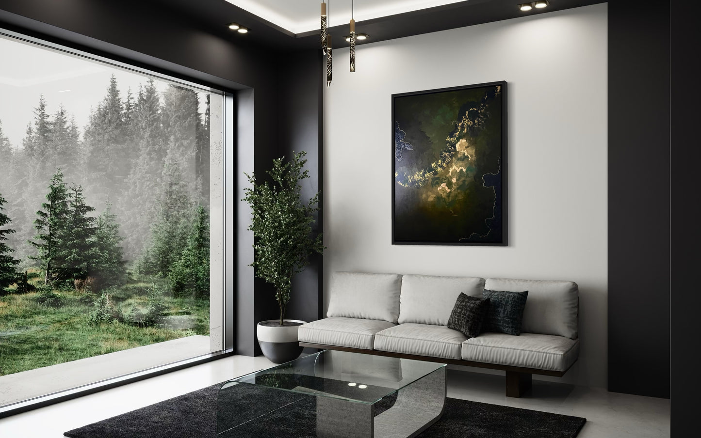 "Down There", Original Painting (Framed)