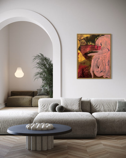 "Ritual of Light and Shadow", Original Painting (Framed)