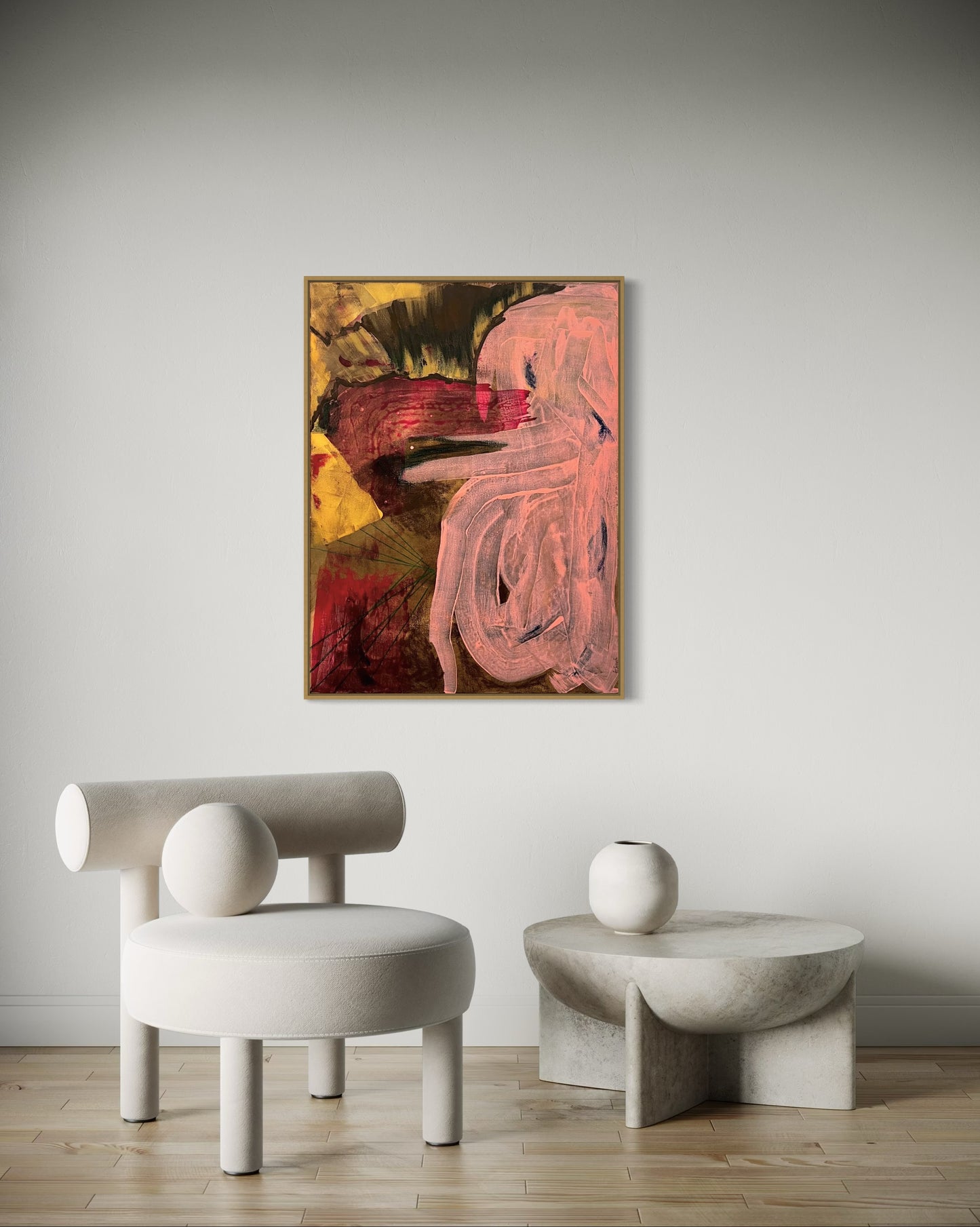 "Ritual of Light and Shadow", Original Painting (Framed)