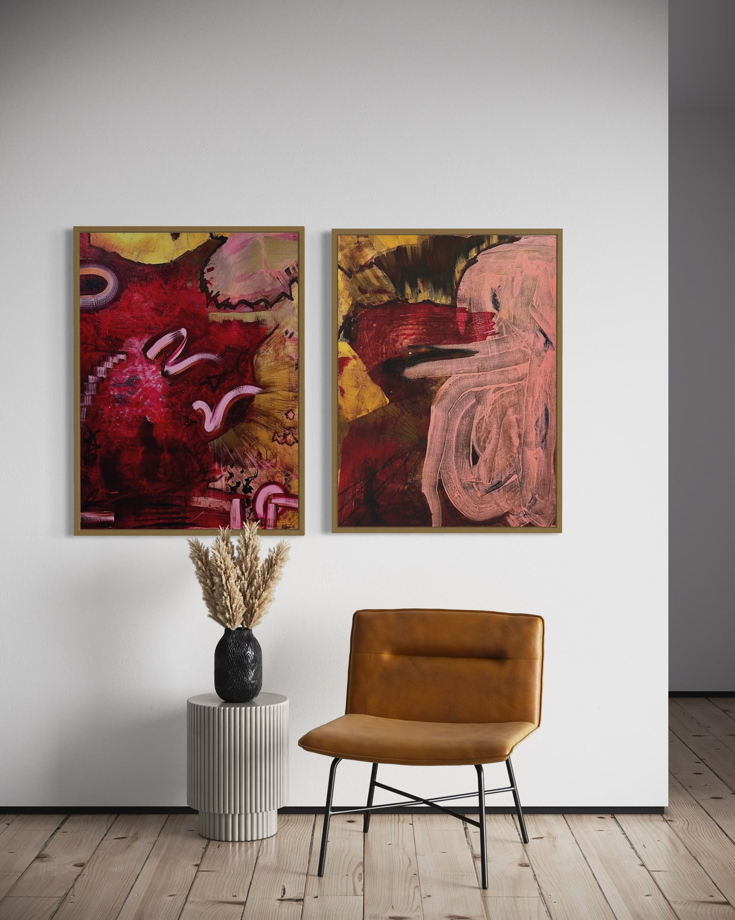 "Ritual of Light and Shadow", Original Painting (Framed)