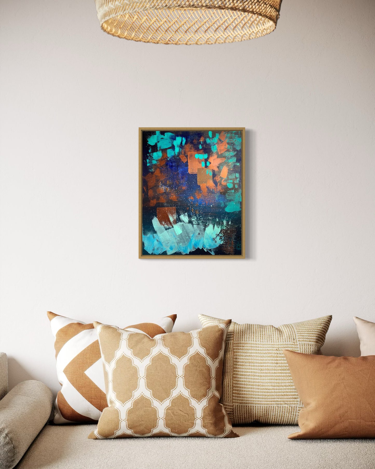 "Floating Wishing Lanterns", Original Painting