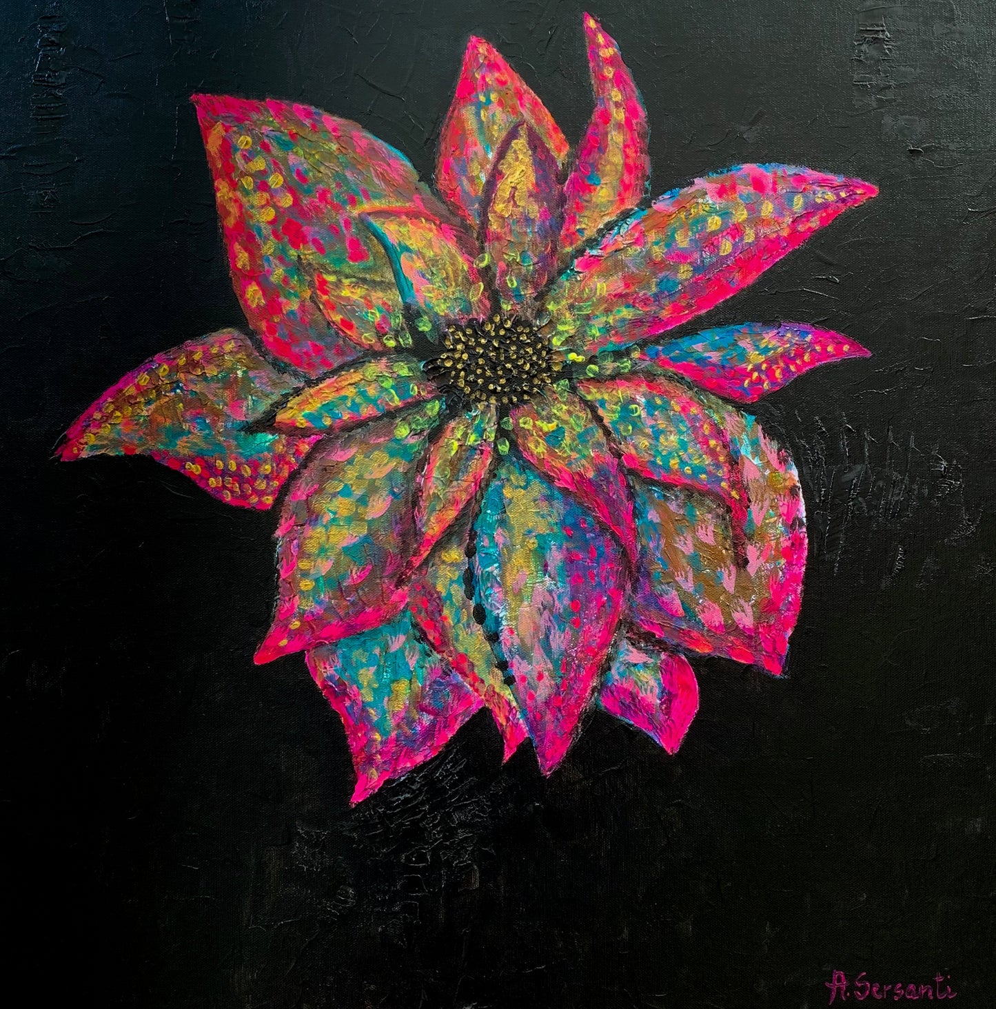 "Flore Petaloso", Original Painting (Framed)