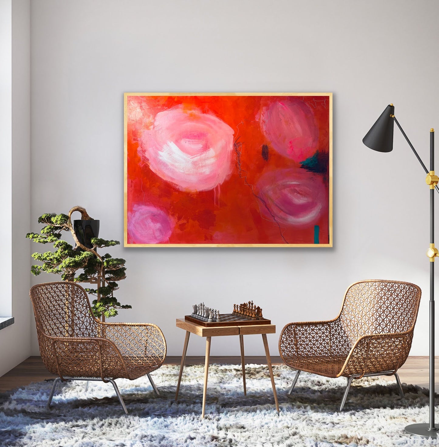 "Roses - Enchanted Garden series", Original Painting (Framed)