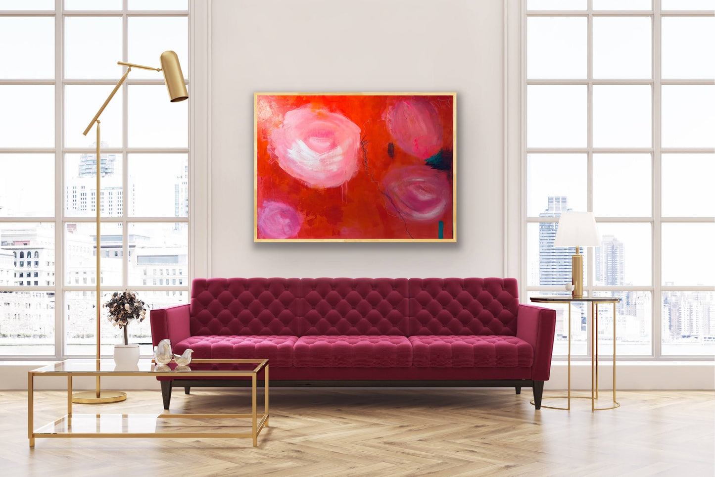 "Roses - Enchanted Garden series", Original Painting (Framed)